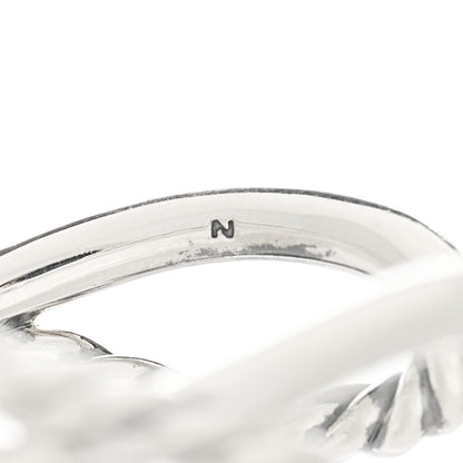 David Yurman Sterling Silver Crossover Cable Hoop Earrings 4 of 5