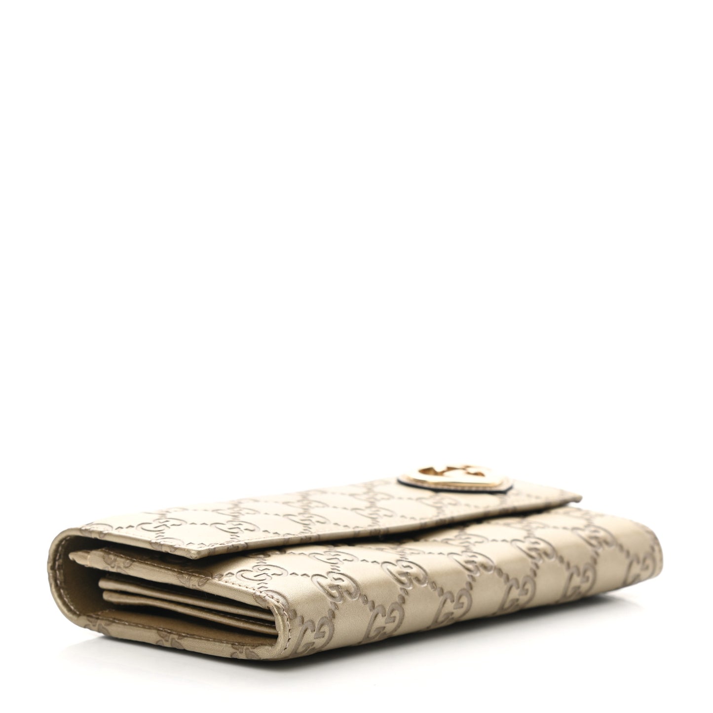 Guccissima Lovely Heart Continental Wallet Off White