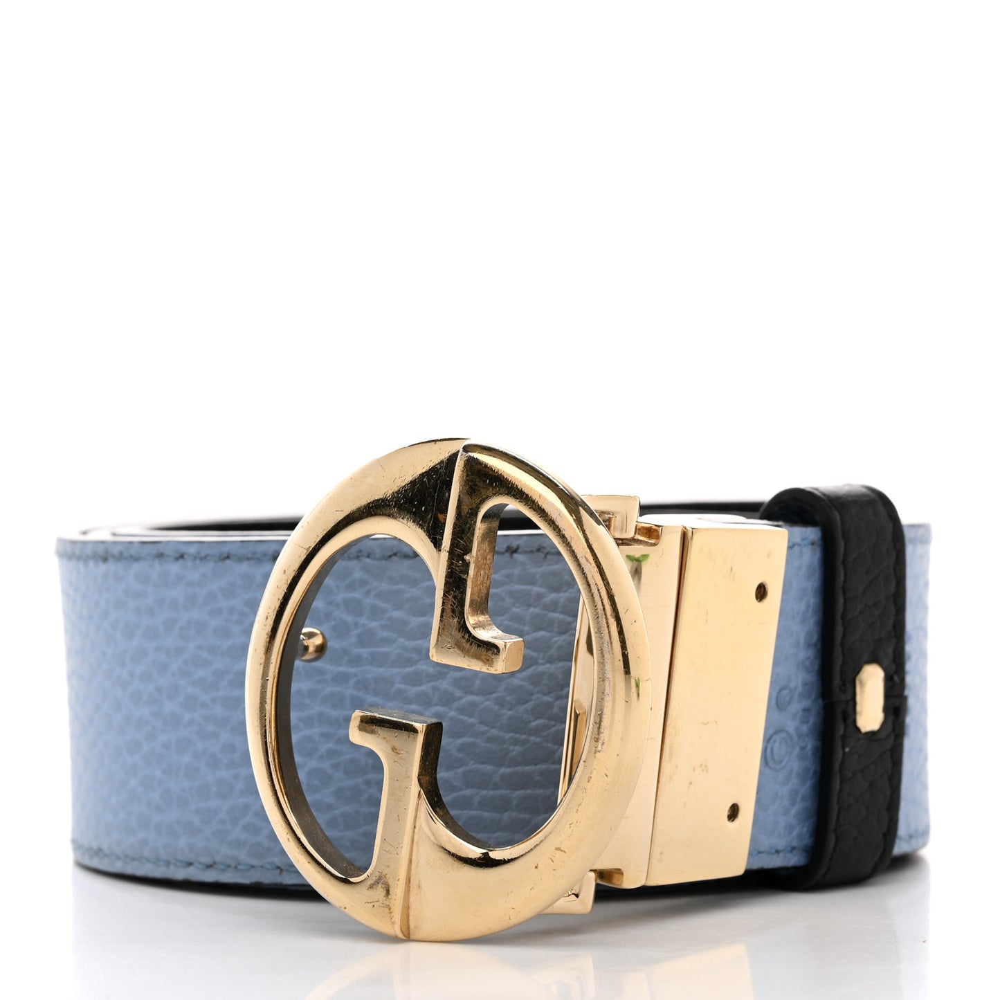 Dollar Calfskin 1973 Reversible Belt 80 32 Black Mineral Blue
