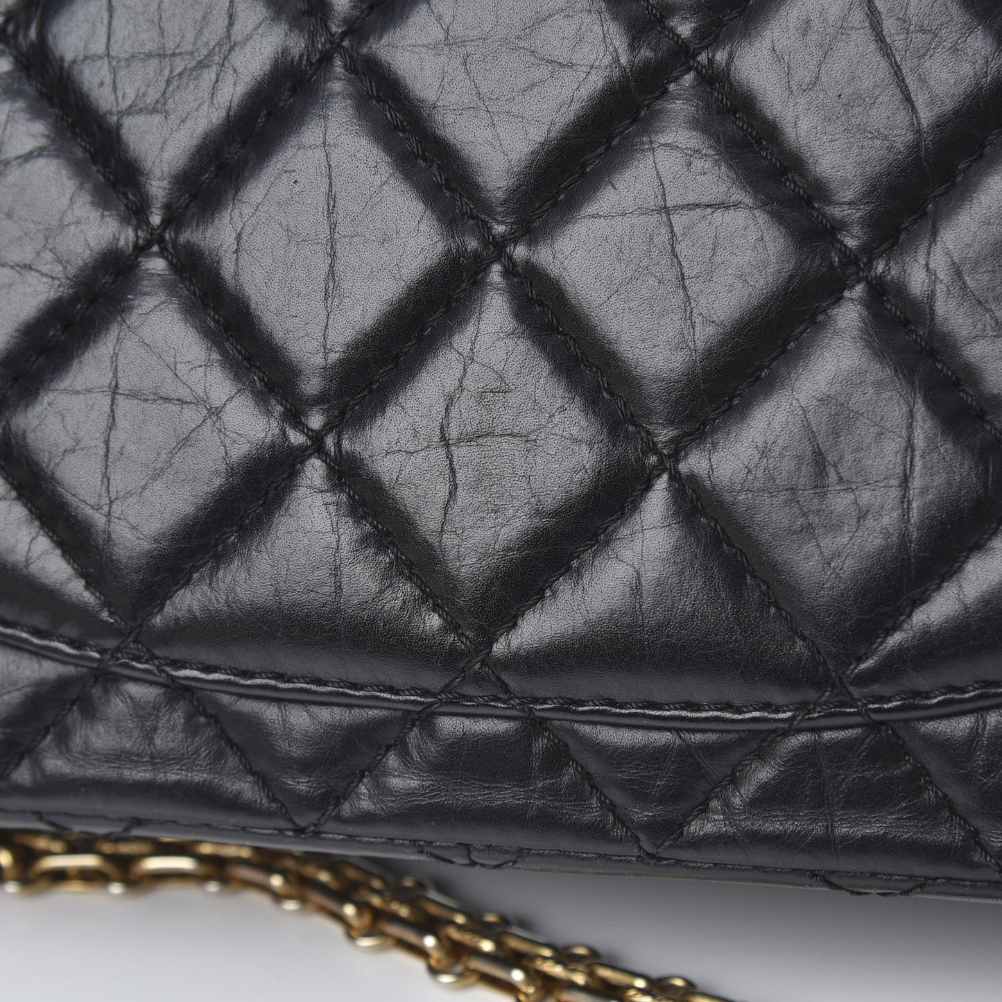 Aged Calfskin Quilted 2.55 Reissue 226 Flap Black