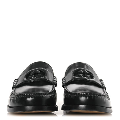 Gucci Calfskin Mens Interlocking G Millennial Ribot Loafers 13 Black 3 of 12