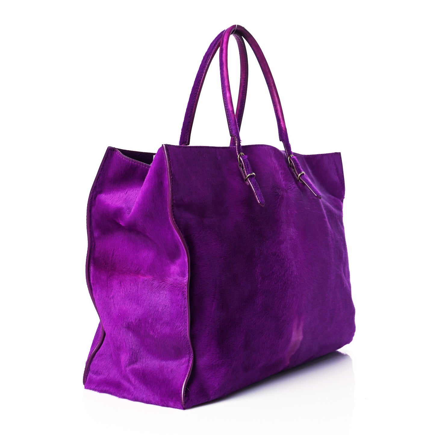 Ponyhair A4 Zip Around Tote Purple