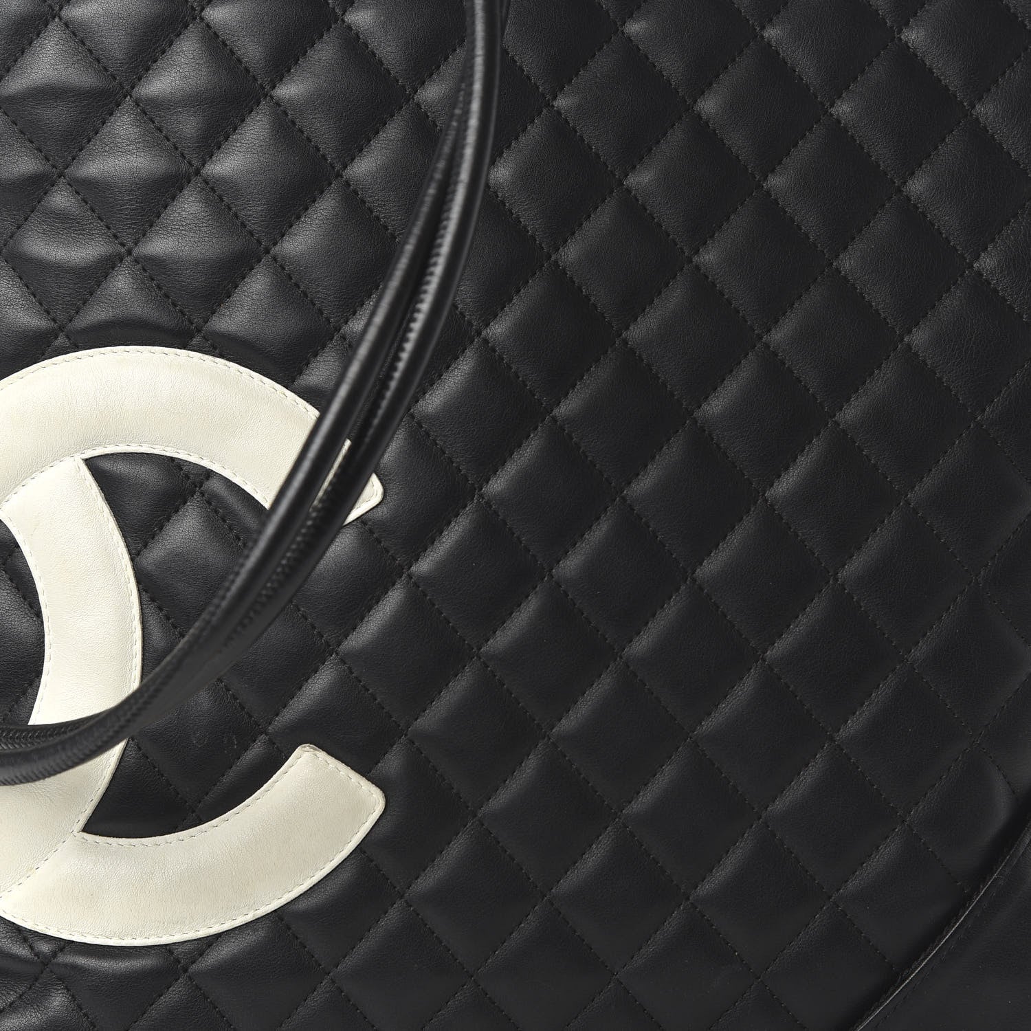 Chanel Calfskin Quilted Large Cambon Messenger Black White 11 of 12