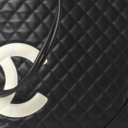 Chanel Calfskin Quilted Large Cambon Messenger Black White 11 of 12