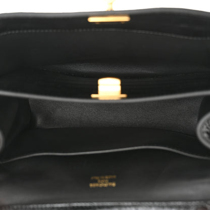 Balenciaga Shiny Calfskin Crocodile Embossed Mini Rodeo Top Handle Handbag Black 5 of 11