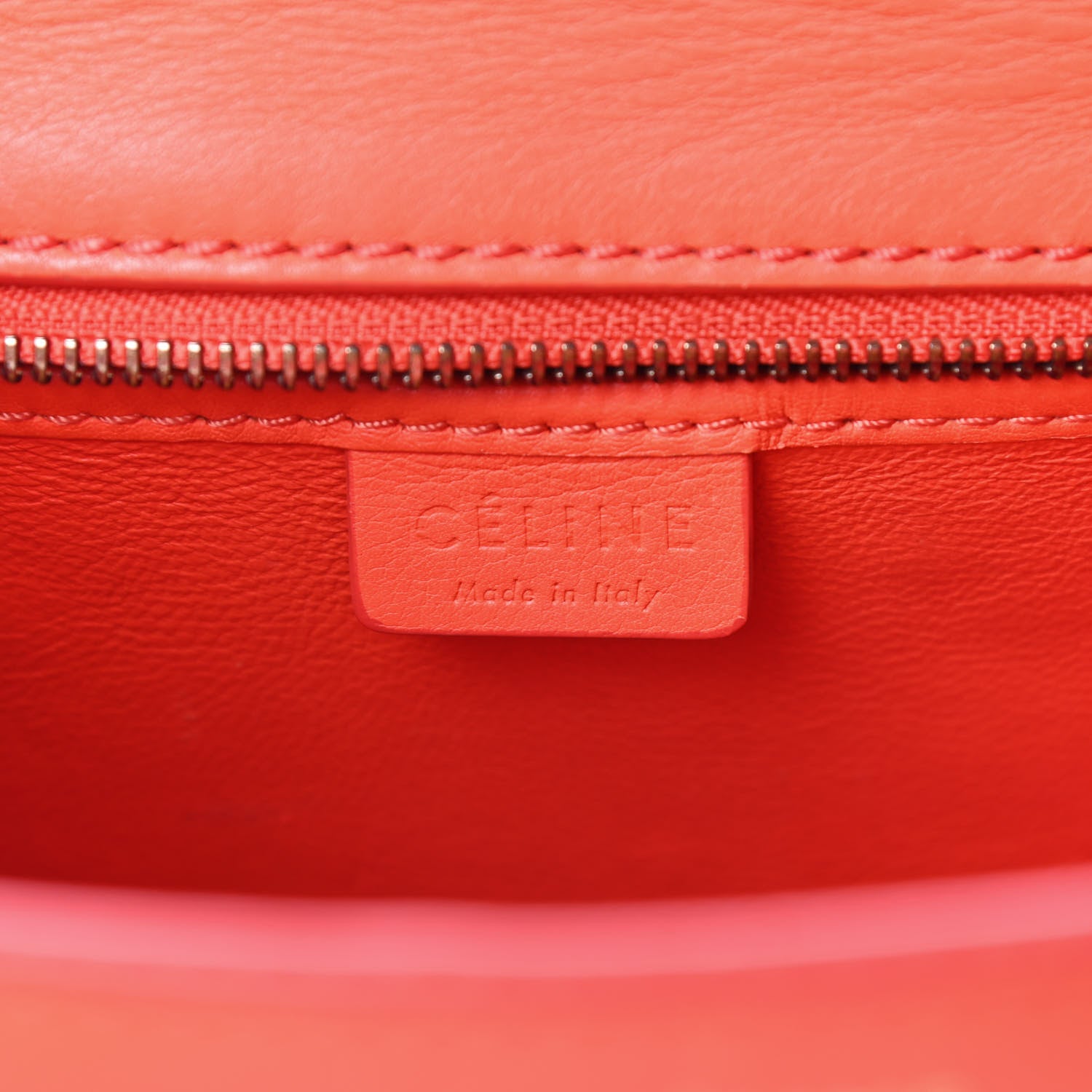Celine Smooth Calfskin Nano Luggage Fluo Orange 5 of 13