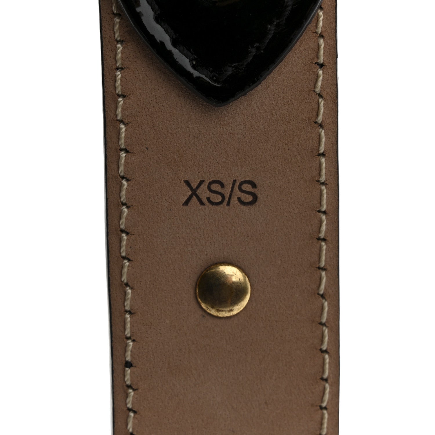Khaite Patent Calfskin Studded Benny Belt XS/S 75/30 Black Gold 7 of 10