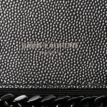 Saint Laurent Grain De Poudre Medium Classic Monogram Monochrome Kate Satchel Black 6 of 12