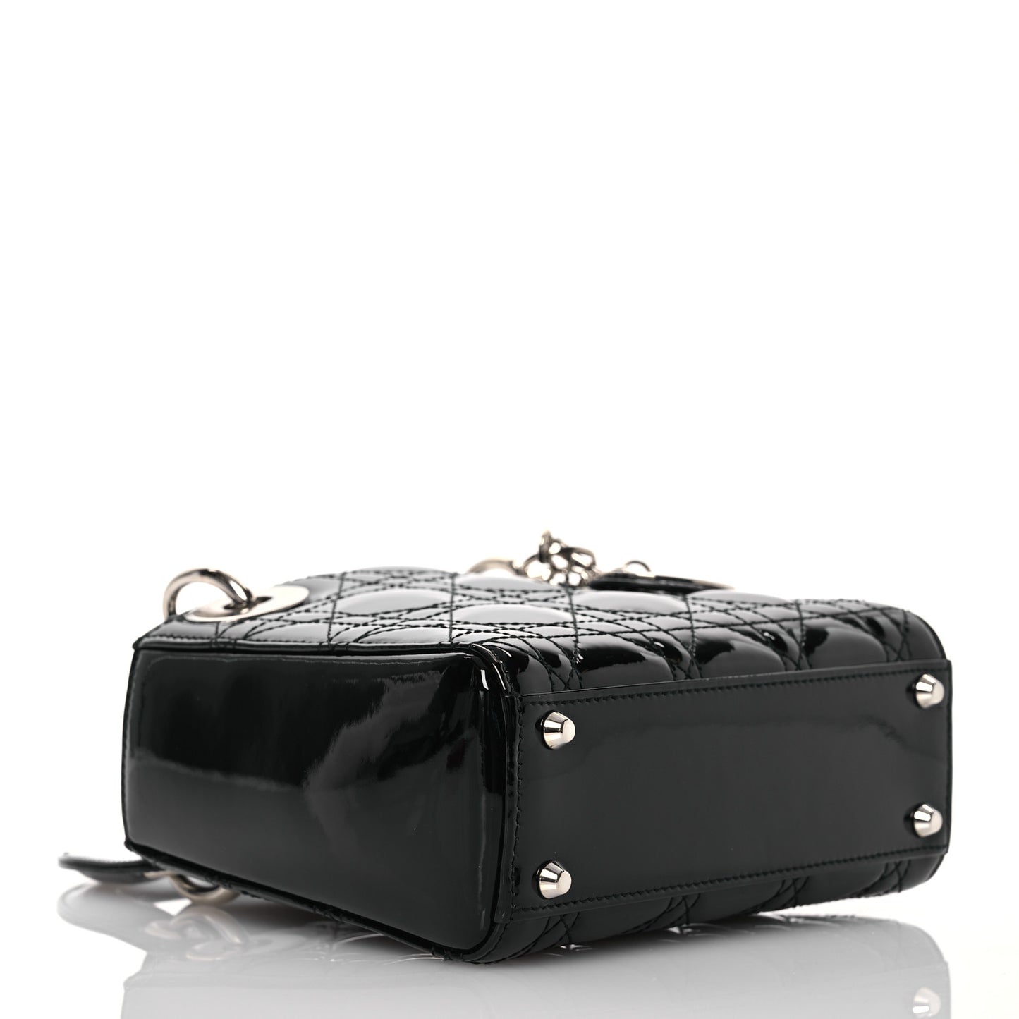 Patent Cannage Mini Lady Dior Black