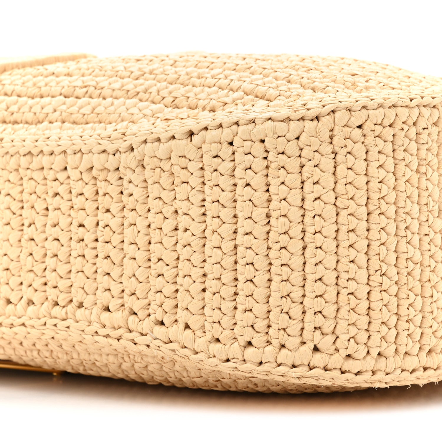 Prada Yarn Raffia Effect Crochet Embroidered Logo Hobo Naturale 7 of 8