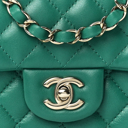 Chanel Lambskin Quilted Mini Square Flap Green 8 of 11