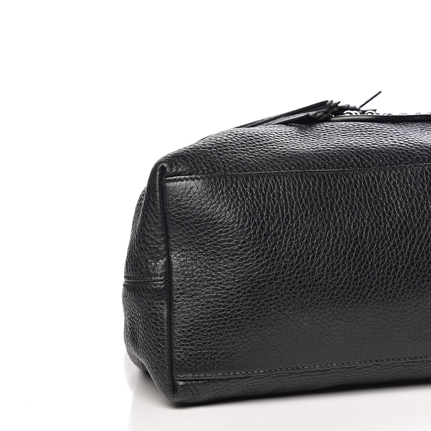 Pebbled Calfskin Studded Medium Soho Chain Shoulder Bag Black