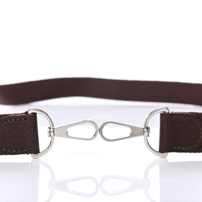 Hermes Toile Taurillon Clemence Shoulder Strap Chocolate 3 of 4