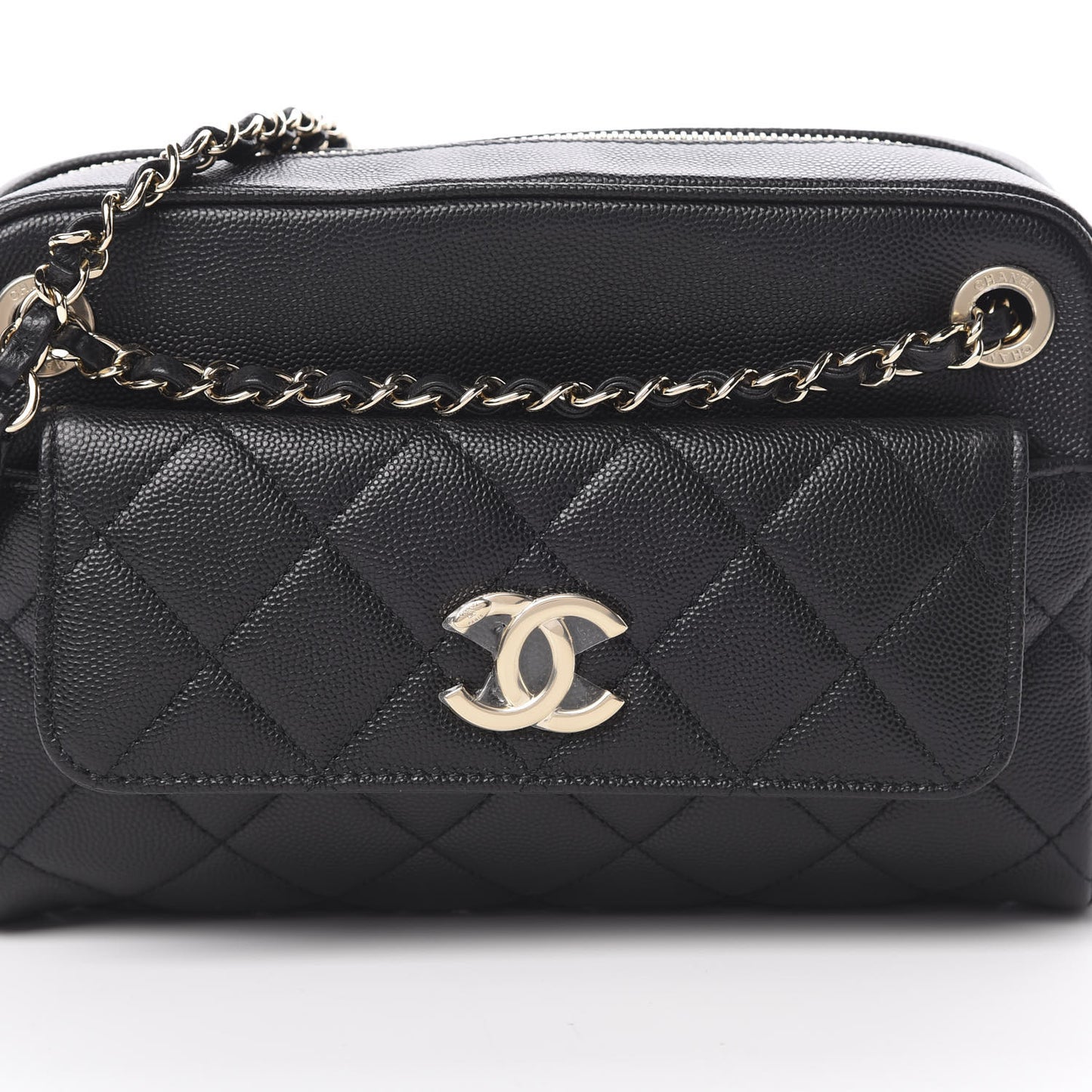 Caviar Quilted Small In & Out Camera Case Black