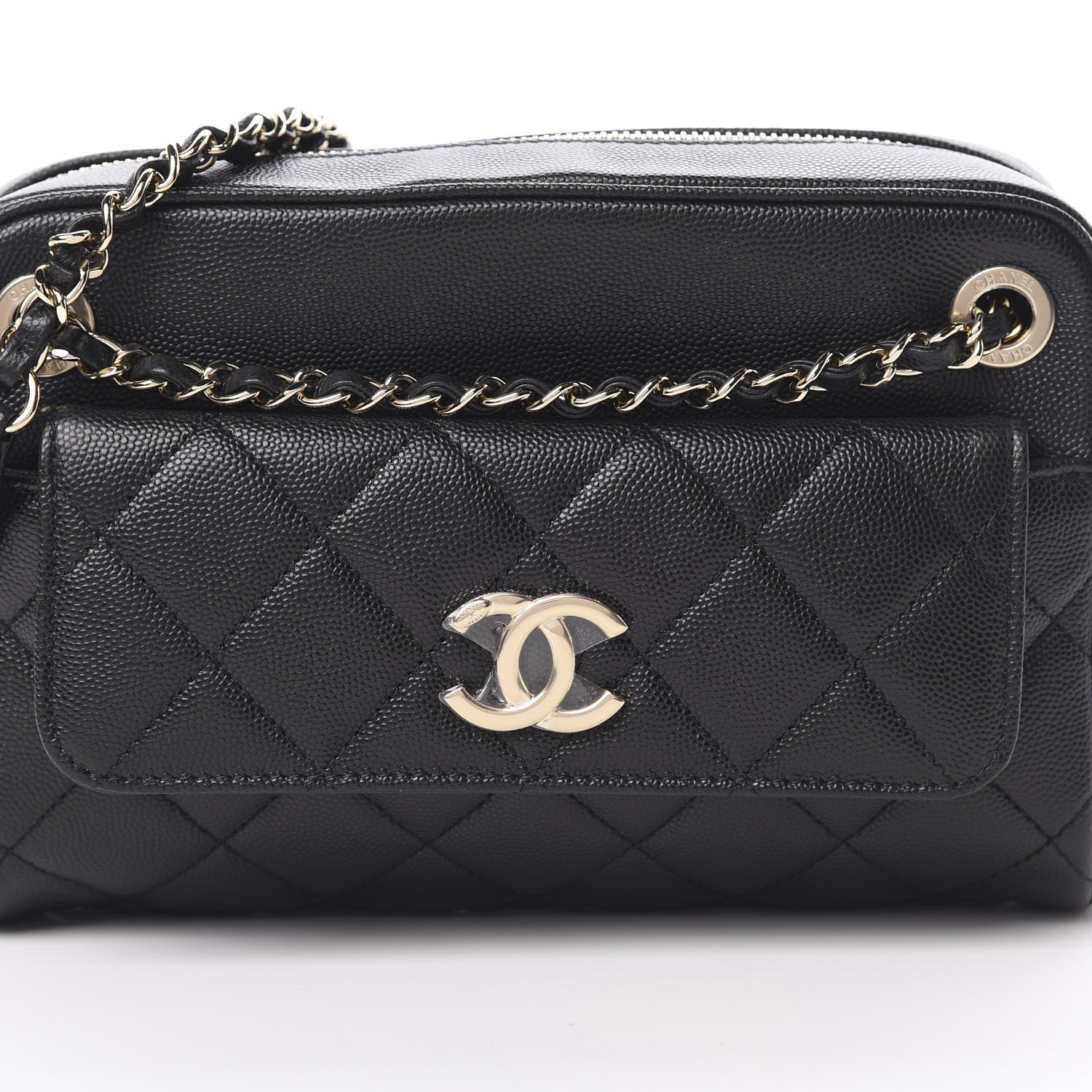 Chanel Caviar Quilted Small In & Out Camera Case Black 8 of 11