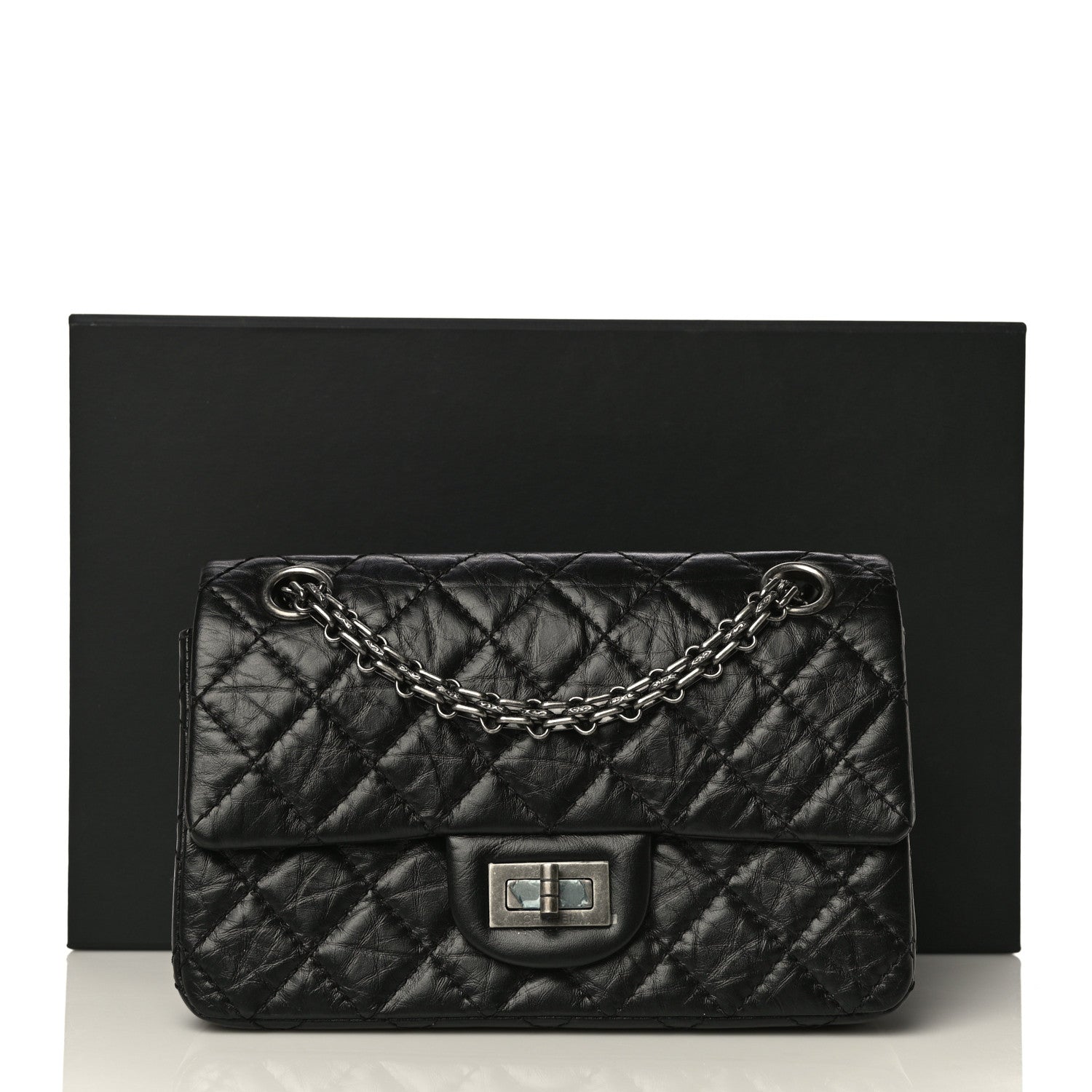 Chanel Aged Calfskin Quilted 2.55 Reissue Mini Flap Black 11 of 11