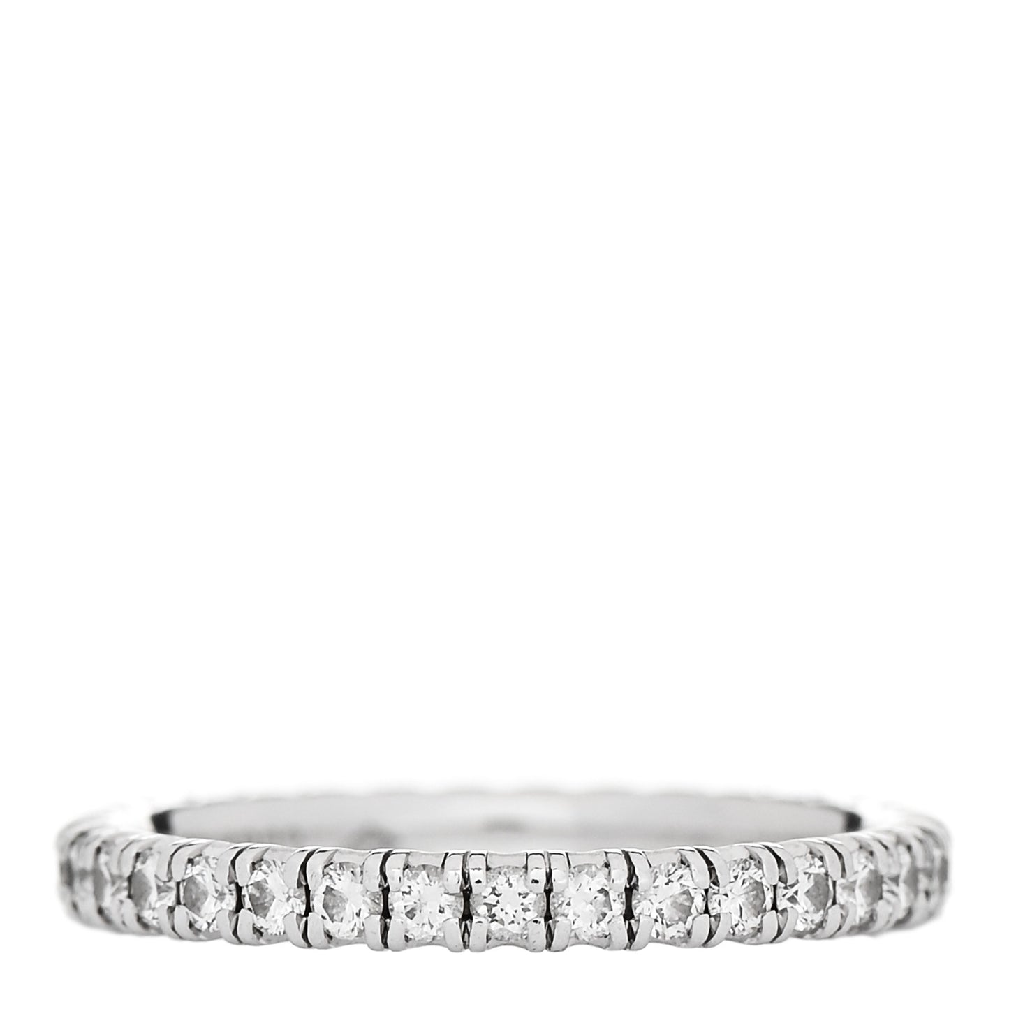 18K White Gold Diamond 2mm Etincelle de Cartier Wedding Band Ring 46 3.75