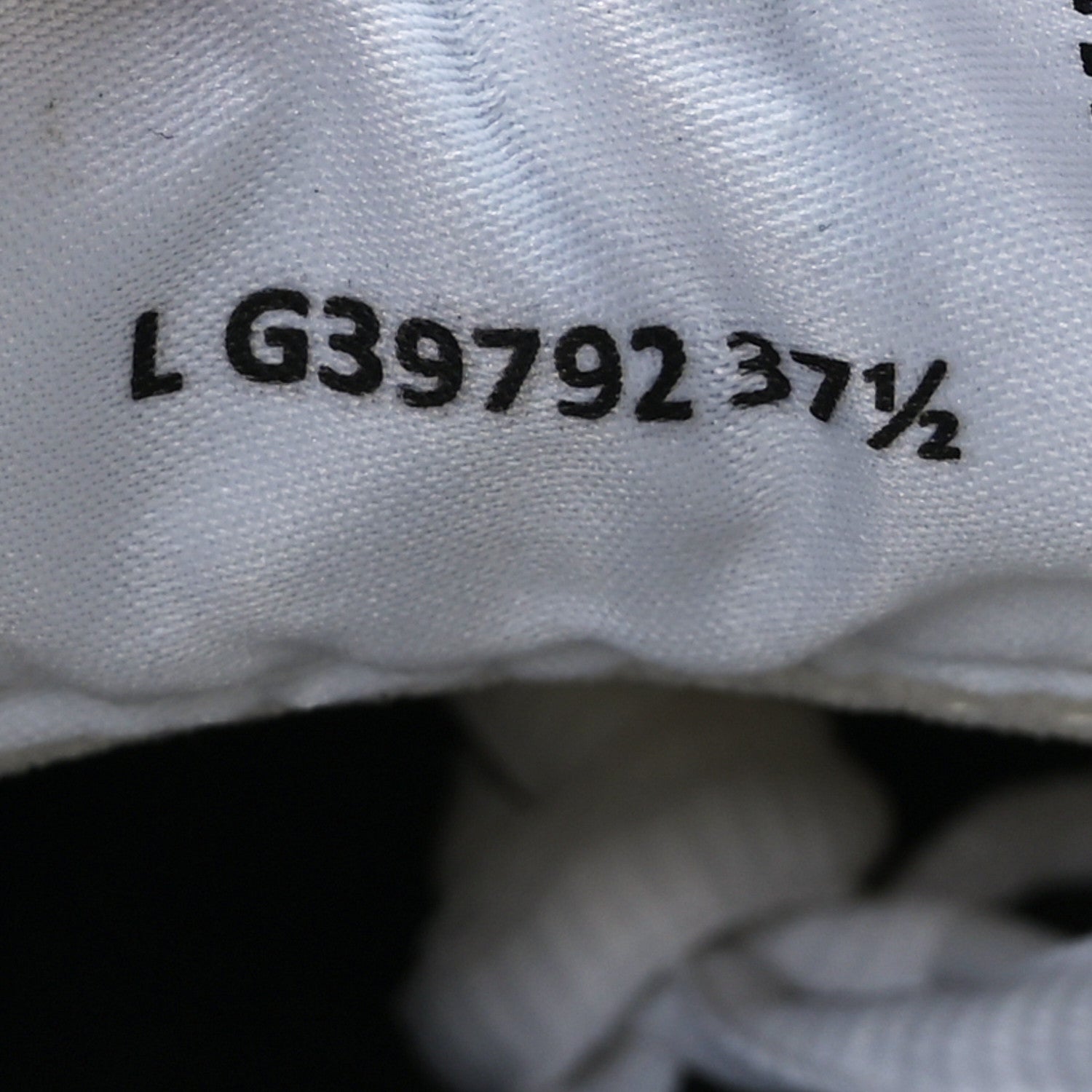 Chanel Fabric Laminated Calfskin Stretch CC Sneakers 36.5 White Silver 6 of 8