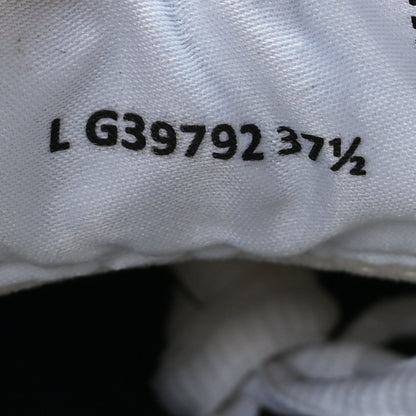 Chanel Fabric Laminated Calfskin Stretch CC Sneakers 36.5 White Silver 6 of 8