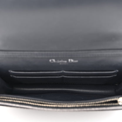 Christian Dior Metallic Brushed Calfskin Diorama Wallet on Chain Pouch Gunmetal 5 of 11