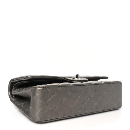 Chanel Metallic Calfskin Quilted Medium Double Flap Ruthenium Ruthenium 4 of 11