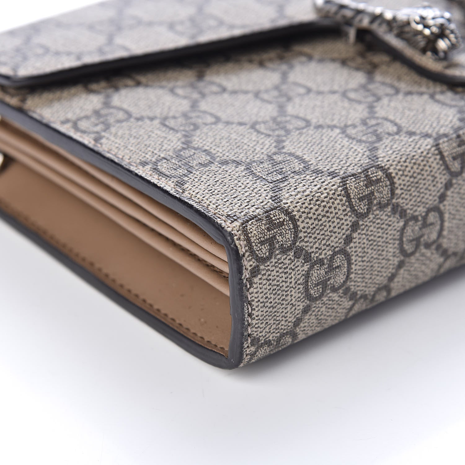 Gucci GG Supreme Monogram Mini Dionysus Chain Wallet Beige Taupe 10 of 11