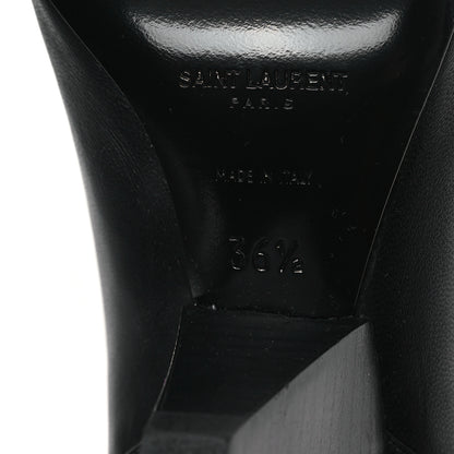 Saint Laurent Calfskin Liz 85 Wedge Booties 36.5 Black 6 of 8