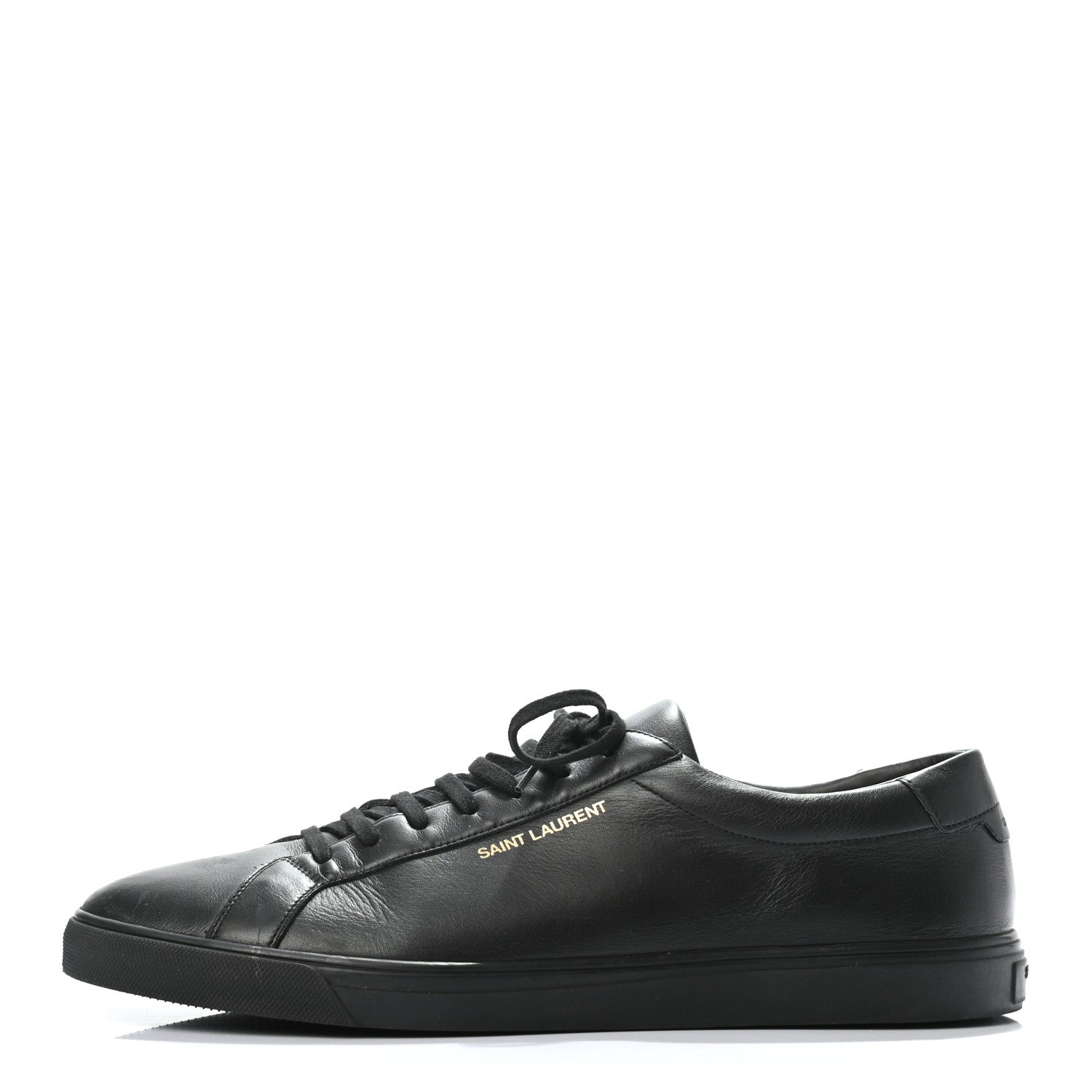 Saint Laurent Calfskin Mens Andy Low Top Sneakers 47 Black 1 of 8