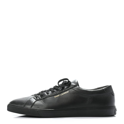 Saint Laurent Calfskin Mens Andy Low Top Sneakers 47 Black 1 of 8