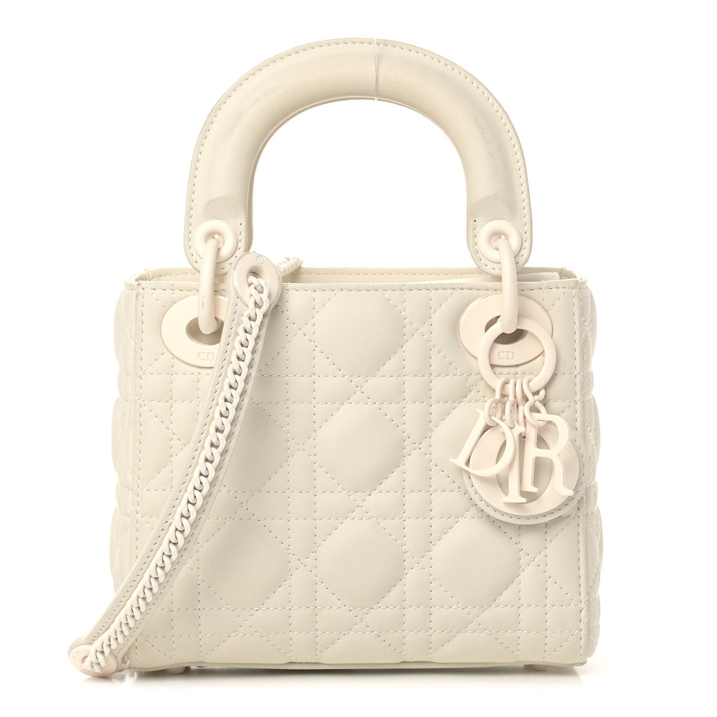 Ultra Matte Calfskin Cannage Mini Lady Dior White