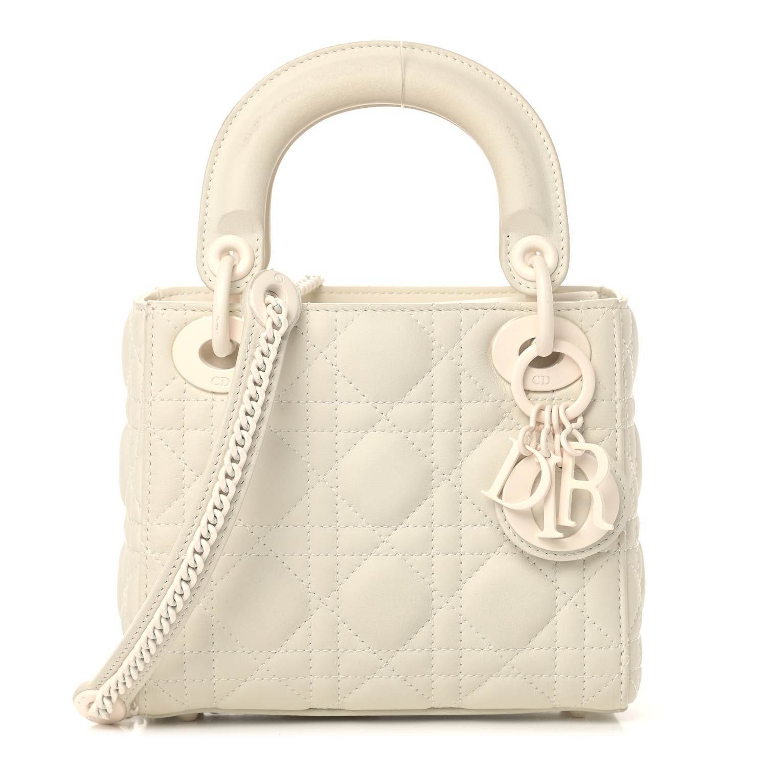 Christian Dior Ultra Matte Calfskin Cannage Mini Lady Dior White 1 of 13