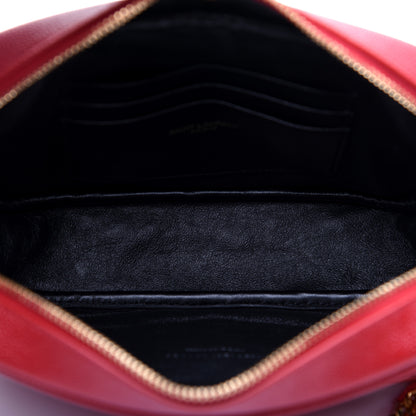 Saint Laurent Grain De Poudre Matelasse Monogram Mini Lou Camera Bag Eros Red 5 of 13