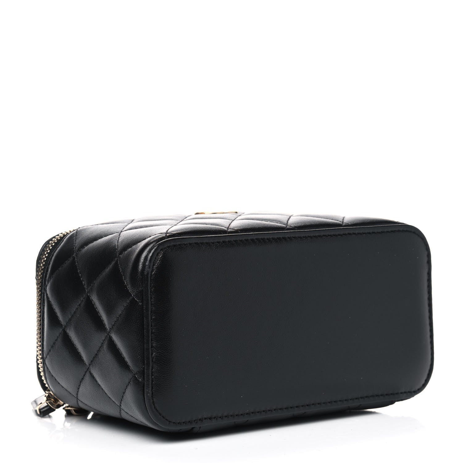 Chanel Lambskin Quilted Small Top Handle Vanity Case With Chain Black 3 of 4