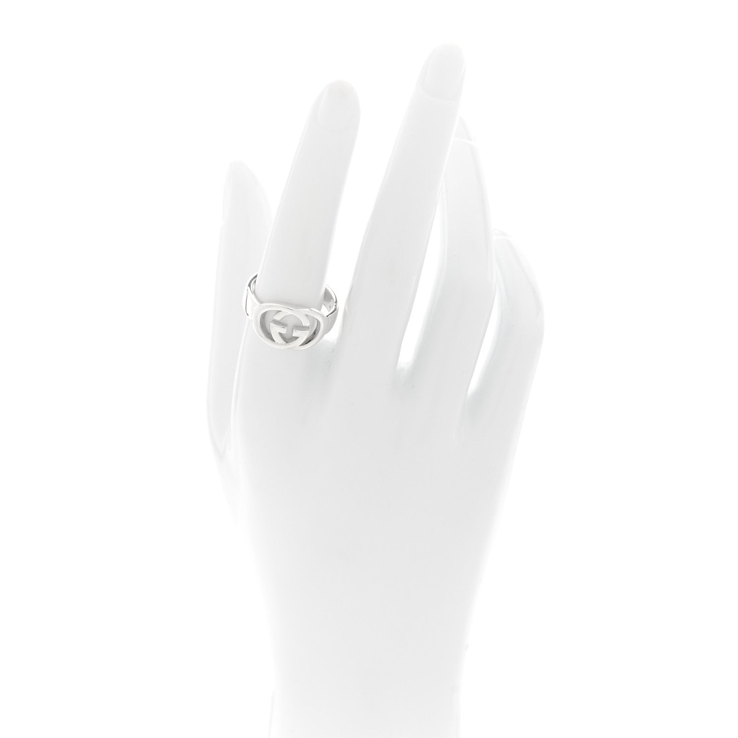 Gucci Sterling Silver Interlocking G Ring 54 7 2 of 4