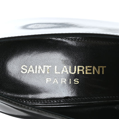 Saint Laurent Patent Calfskin Teddy High Vamp 105 Pumps 38 Black 7 of 10