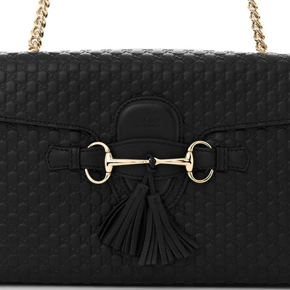 Gucci Microguccissima Medium Emily Chain Shoulder Bag Black 8 of 11
