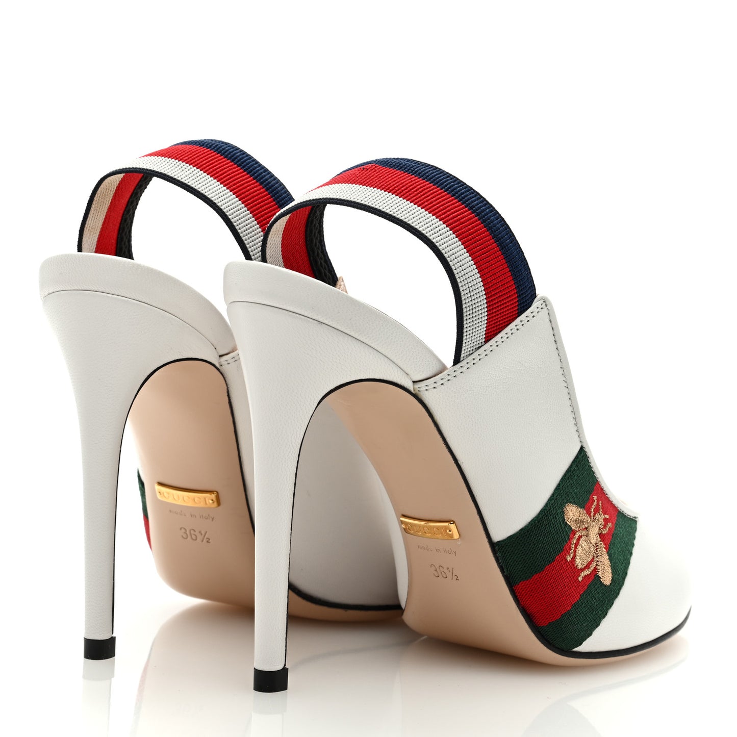 Malaga Kid Web Sylvie High Heel Slingback Pumps 36.5 White