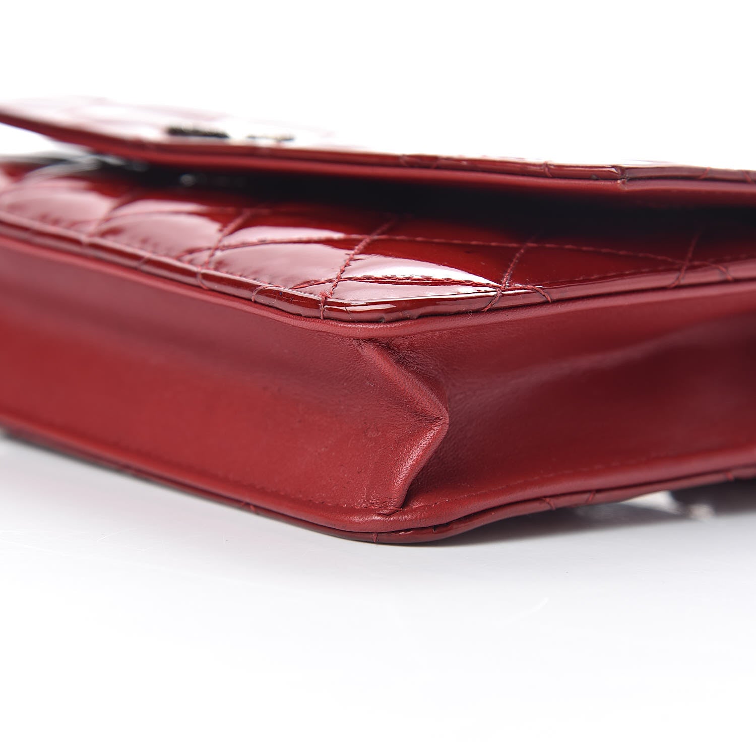Chanel Patent Quilted Brilliant Wallet On Chain WOC Red 15 of 20