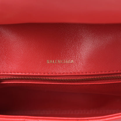 Balenciaga Nappa Calfskin Quilted Medium Touch B Shoulder Bag Bright Red 6 of 11