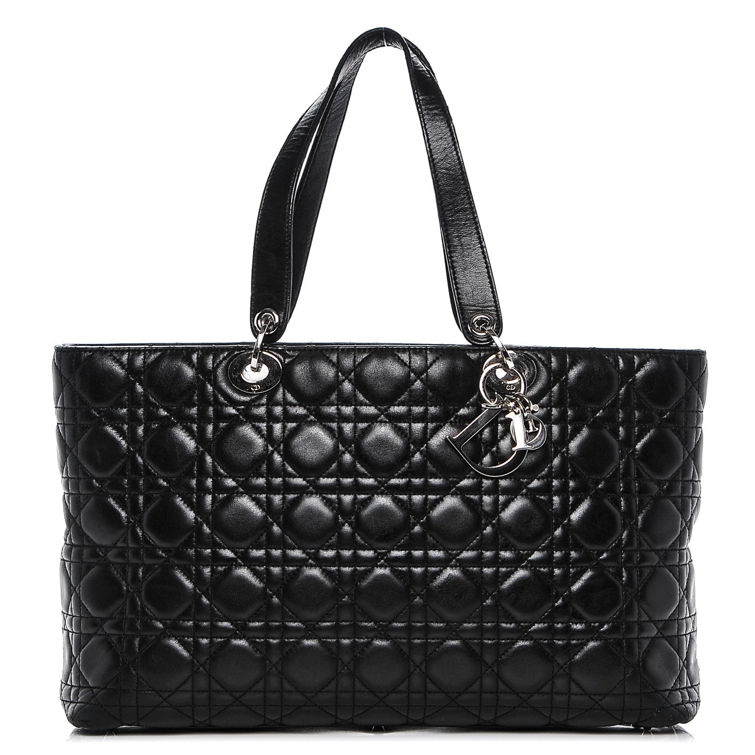 Christian Dior Lambskin Cannage Large Lady Dior Shopper Tote Black 1 of 7