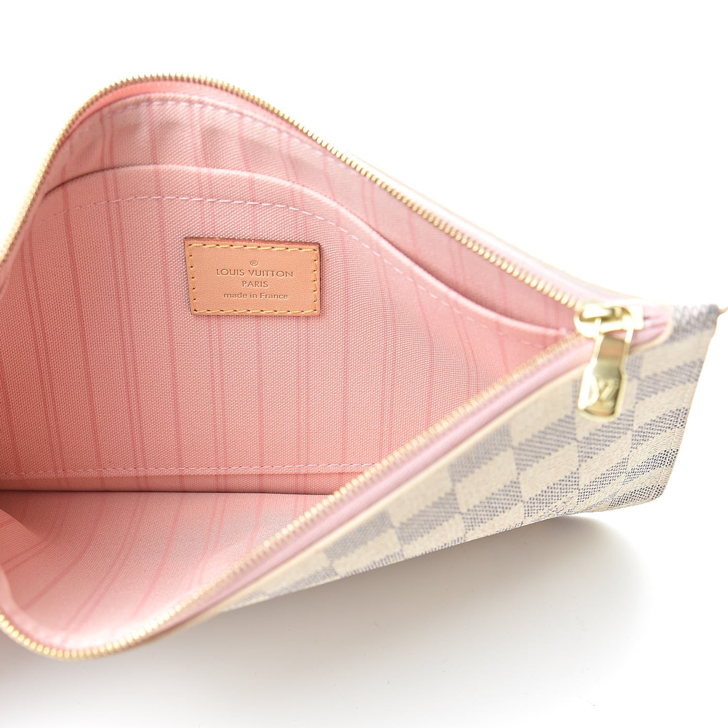 Louis Vuitton Damier Azur Neverfull MM GM Pochette Rose Ballerine 5 of 11
