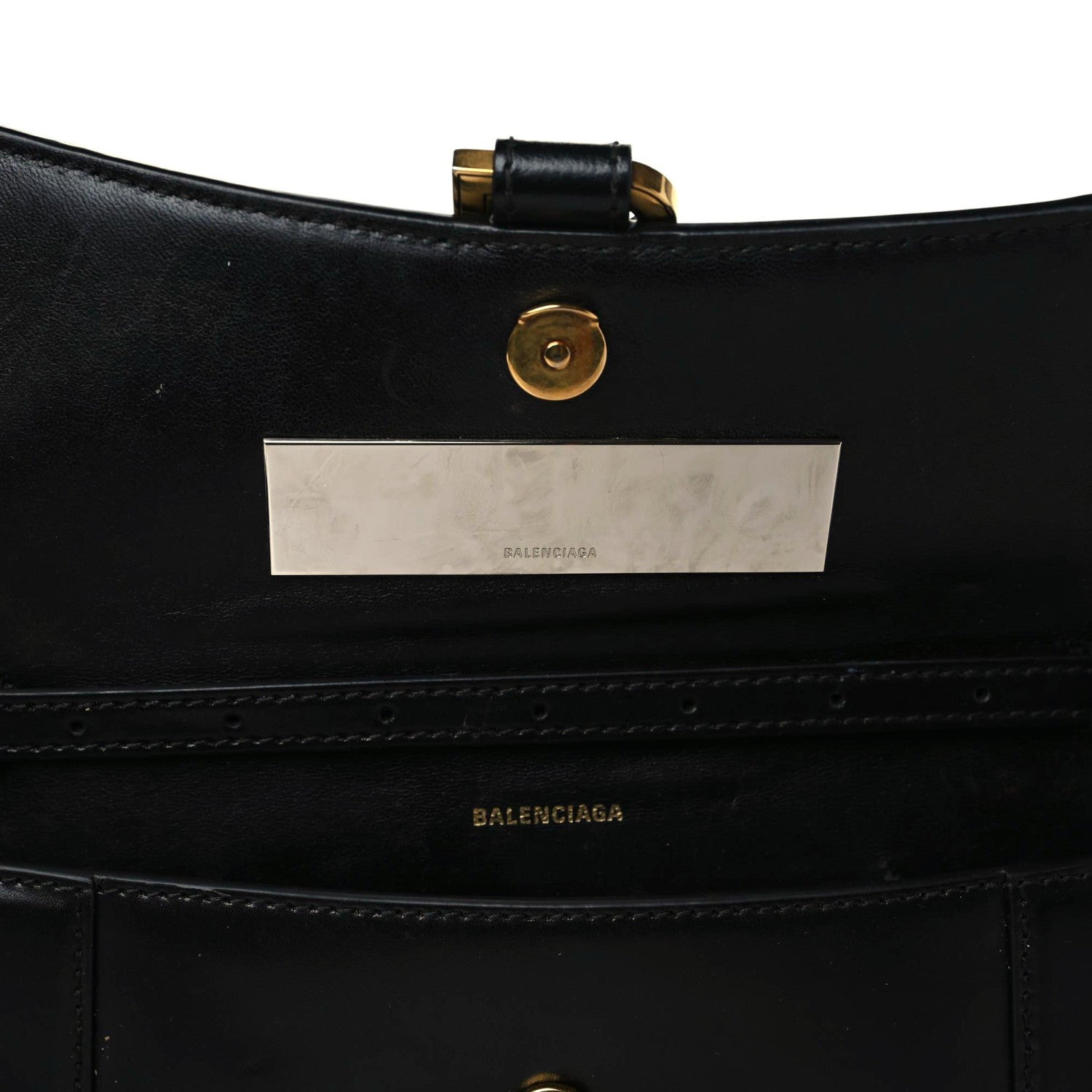 Balenciaga Shiny Box Calfskin Hourglass Stretch Sling Shoulder Bag Black 11 of 11