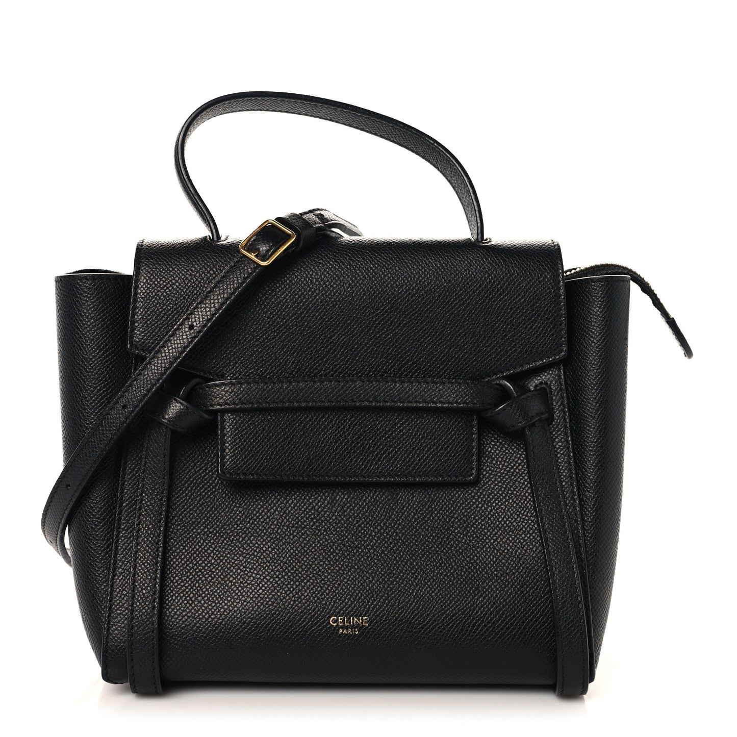 Grained Calfskin Nano Belt Bag Black
