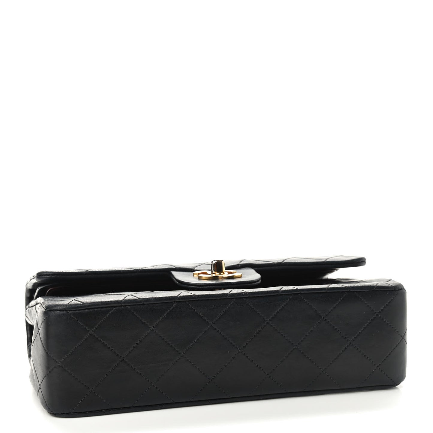 Lambskin Quilted Small Double Flap Black