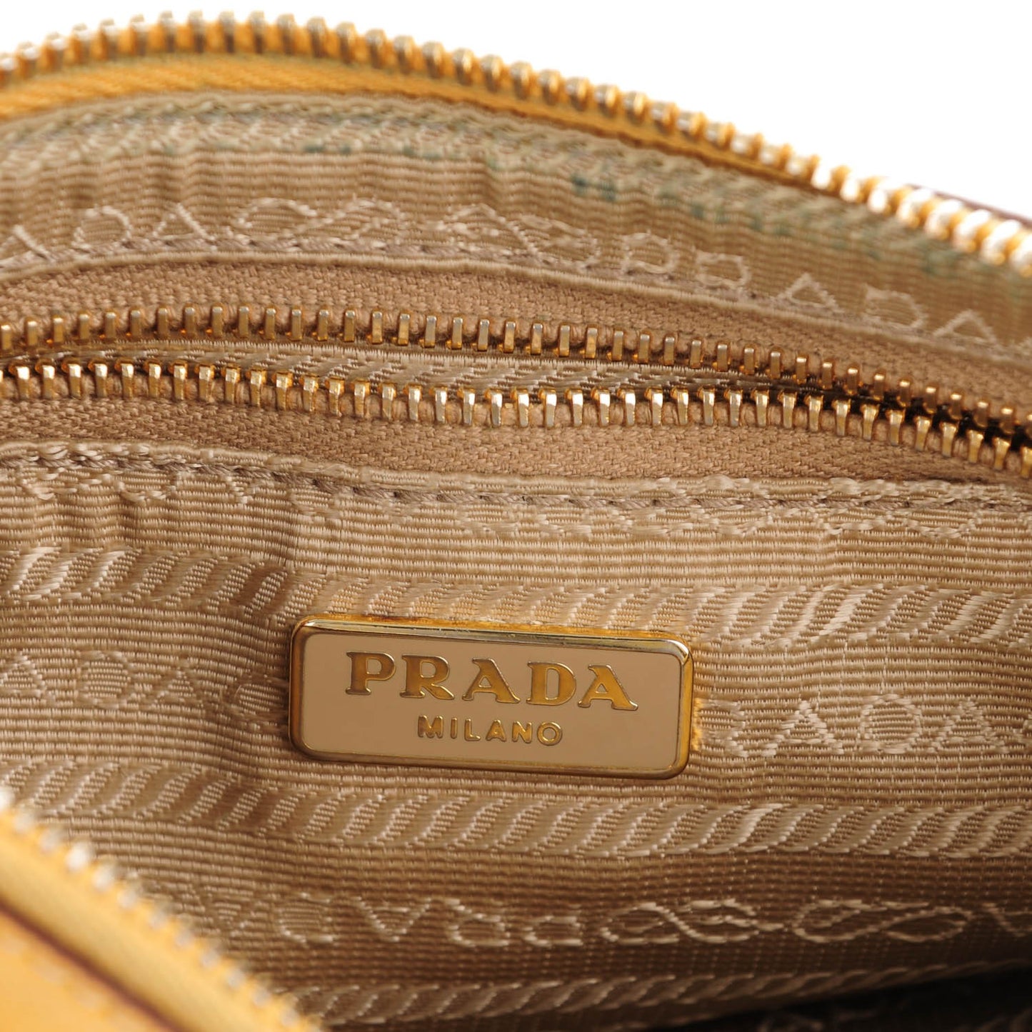 Saffiano Bi-Color Wristlet Clutch Caramel Mimosa