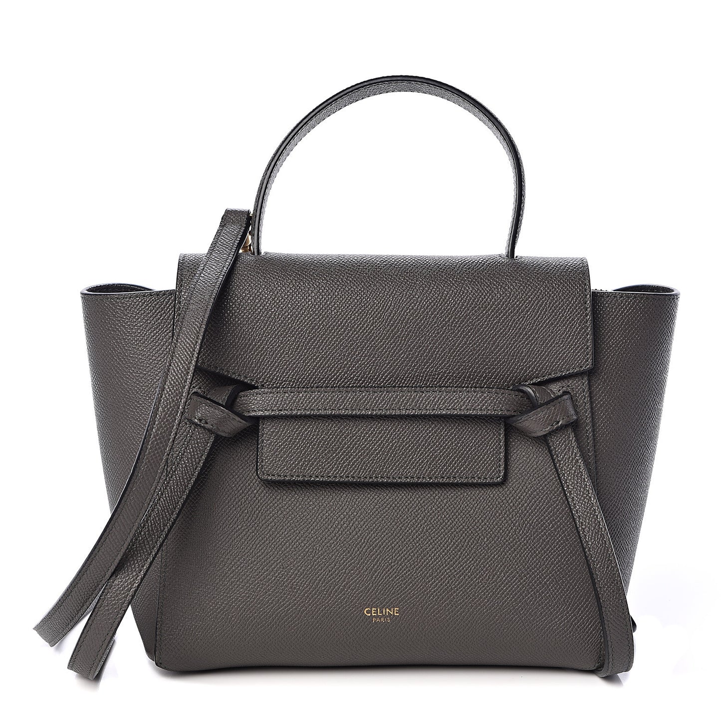 Grained Calfskin Nano Belt Bag Grey