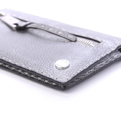 Fendi Cuoio Romano Lux Selleria Flat Clutch Argento 7 of 11