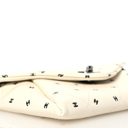 Chanel Printed Lambskin Logo CC Envelope Clutch With Chain White 9 of 11
