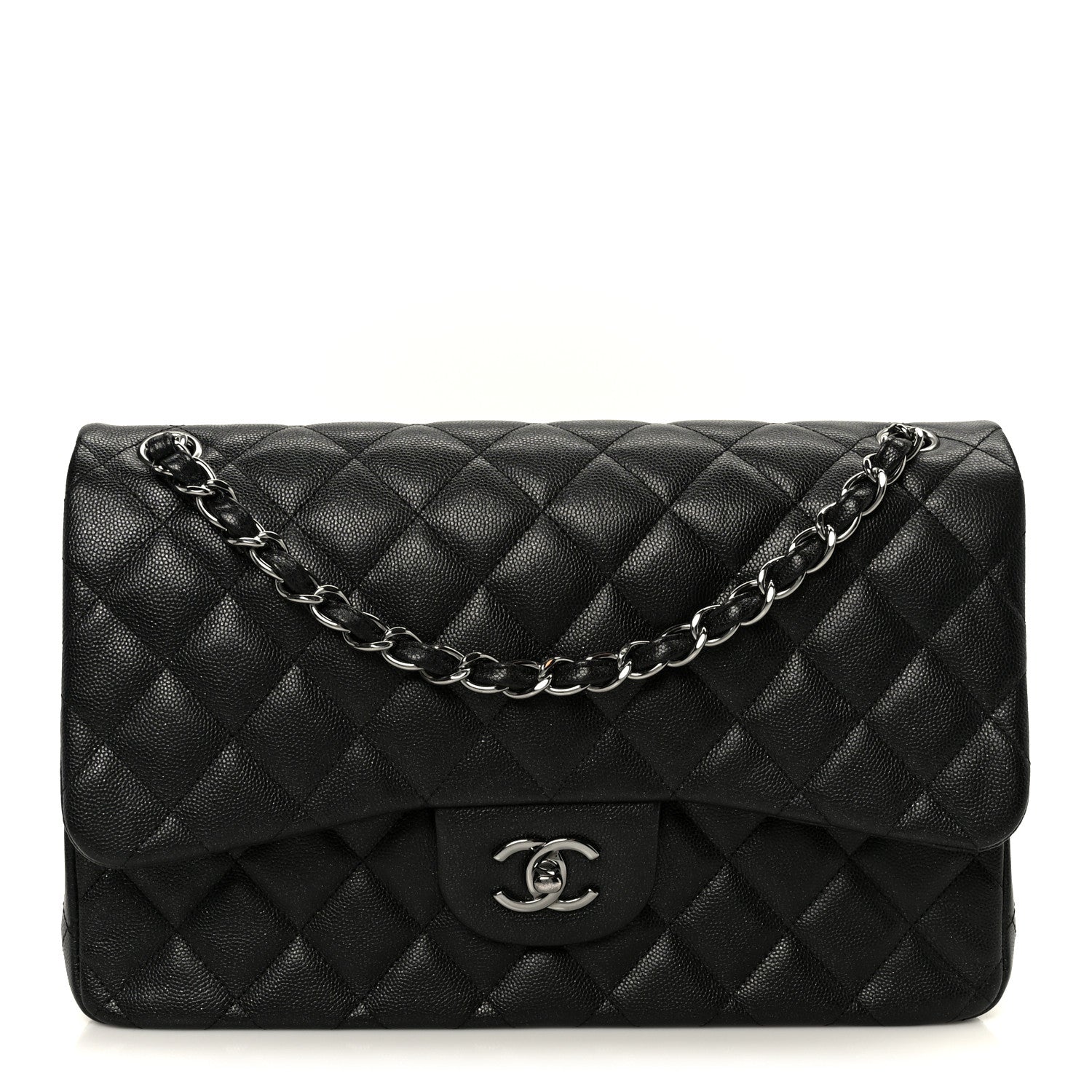 Chanel Iridescent Caviar Quilted Jumbo Double Flap Black 1 of 12
