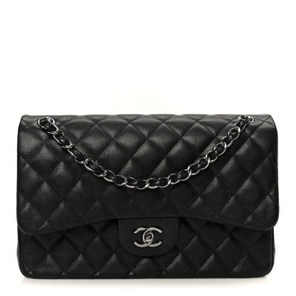 Chanel Iridescent Caviar Quilted Jumbo Double Flap Black 1 of 12